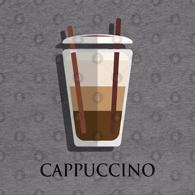 Iced Cold Cappuccino coffee front view flat design style by FOGSJ